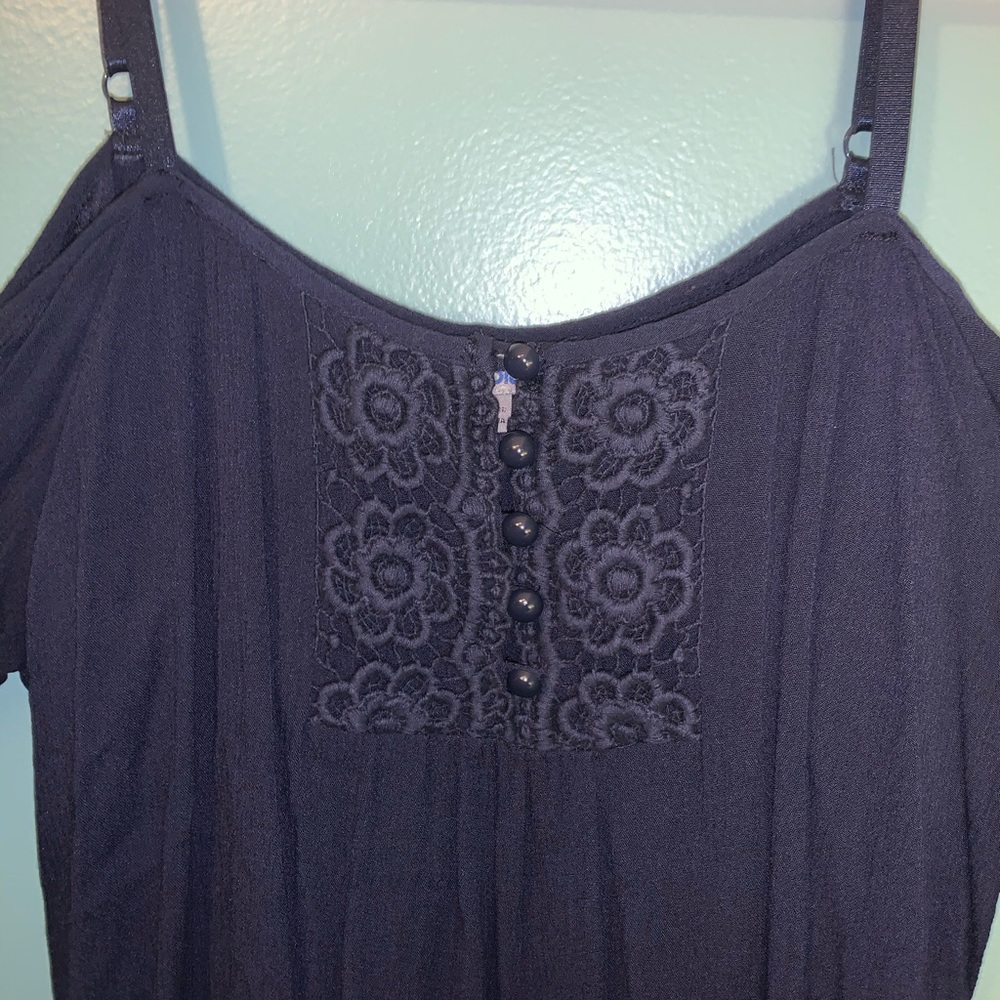 Navy blue off the shoulder dress